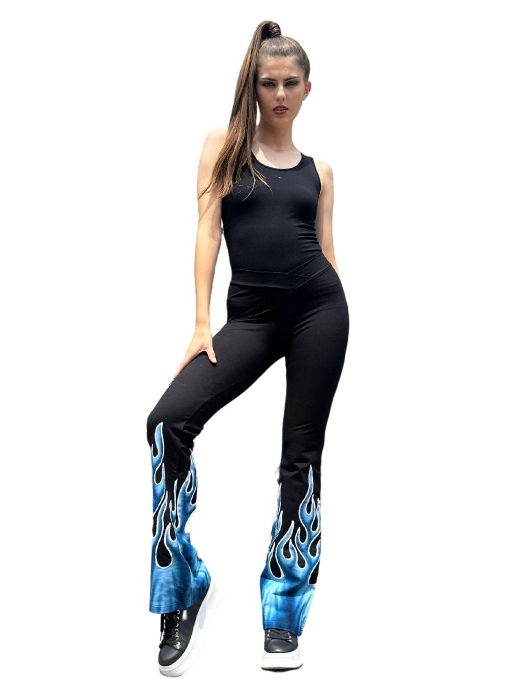 Flare Pant Flames Blue