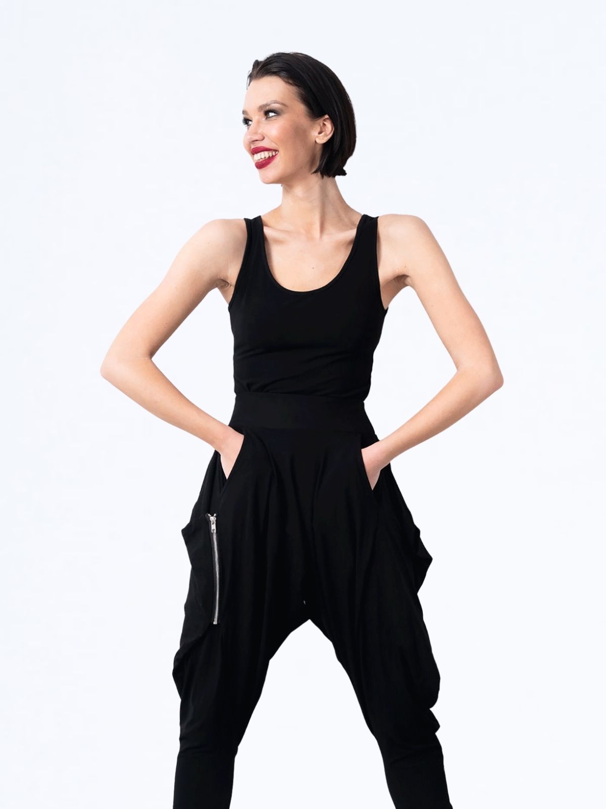Angle Zipper Pant Black