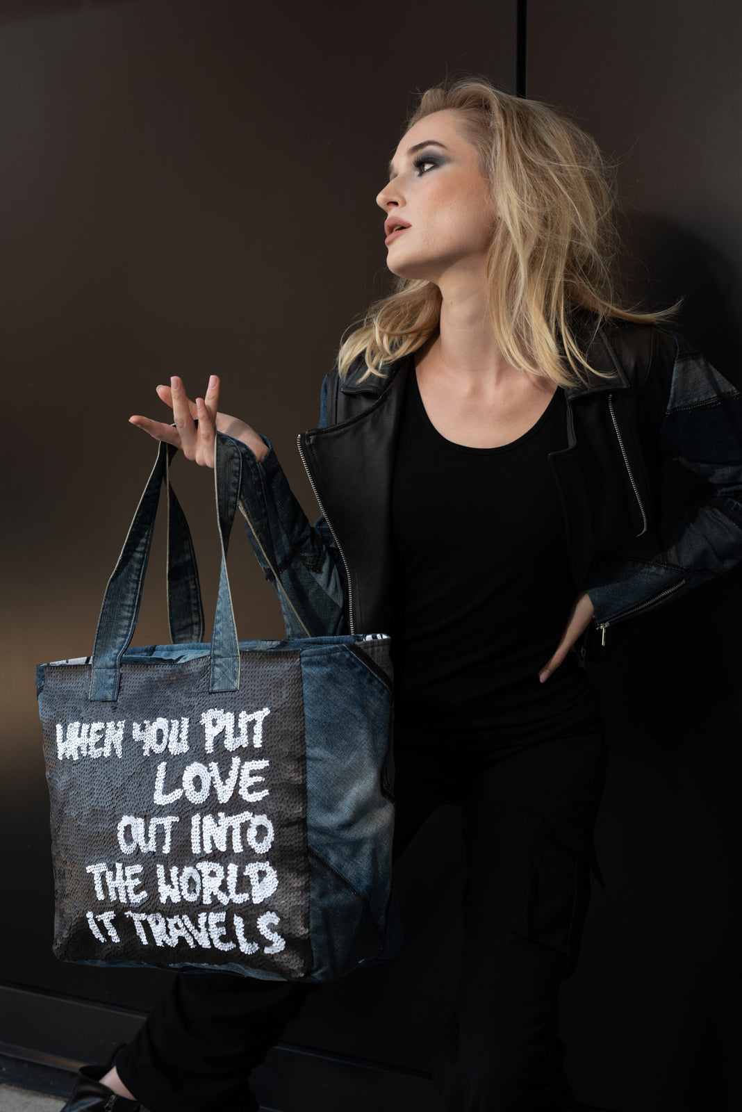 Designer Denim Bag When You Put Out Love