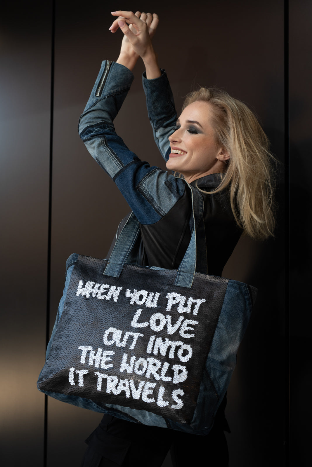 Designer Denim Bag When You Put Out Love