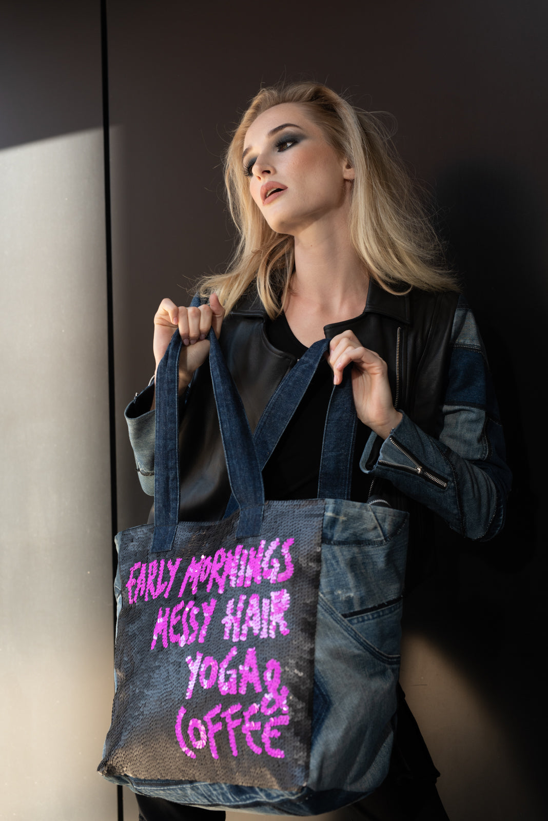 Designer Denim Bag Early Mornings