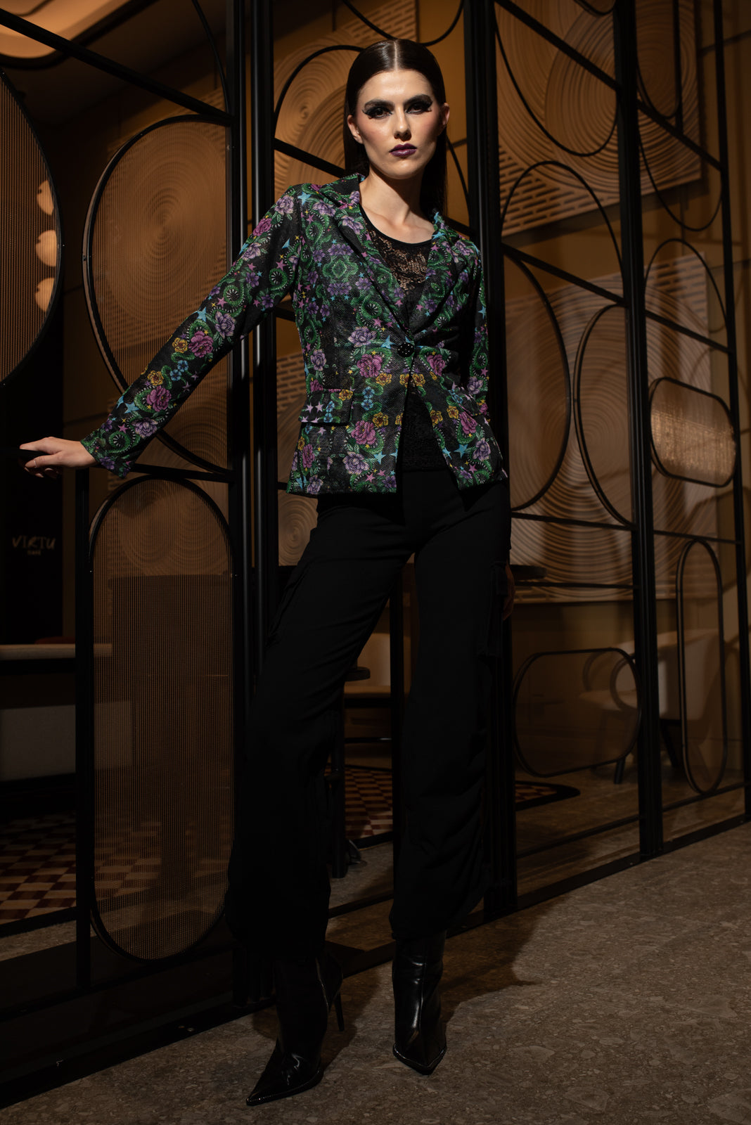 Mesh Blazer Snake Black