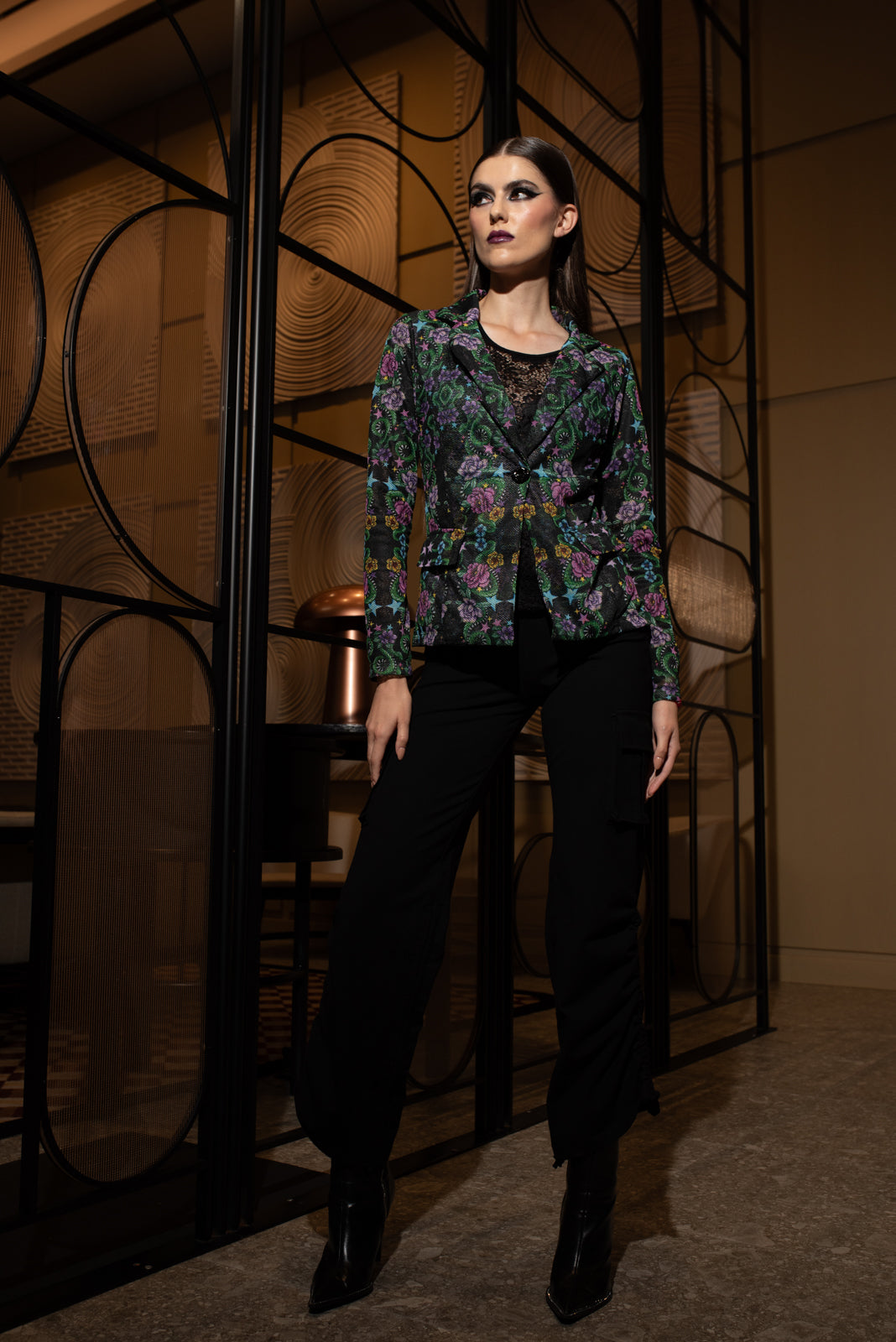 Mesh Blazer Snake Black