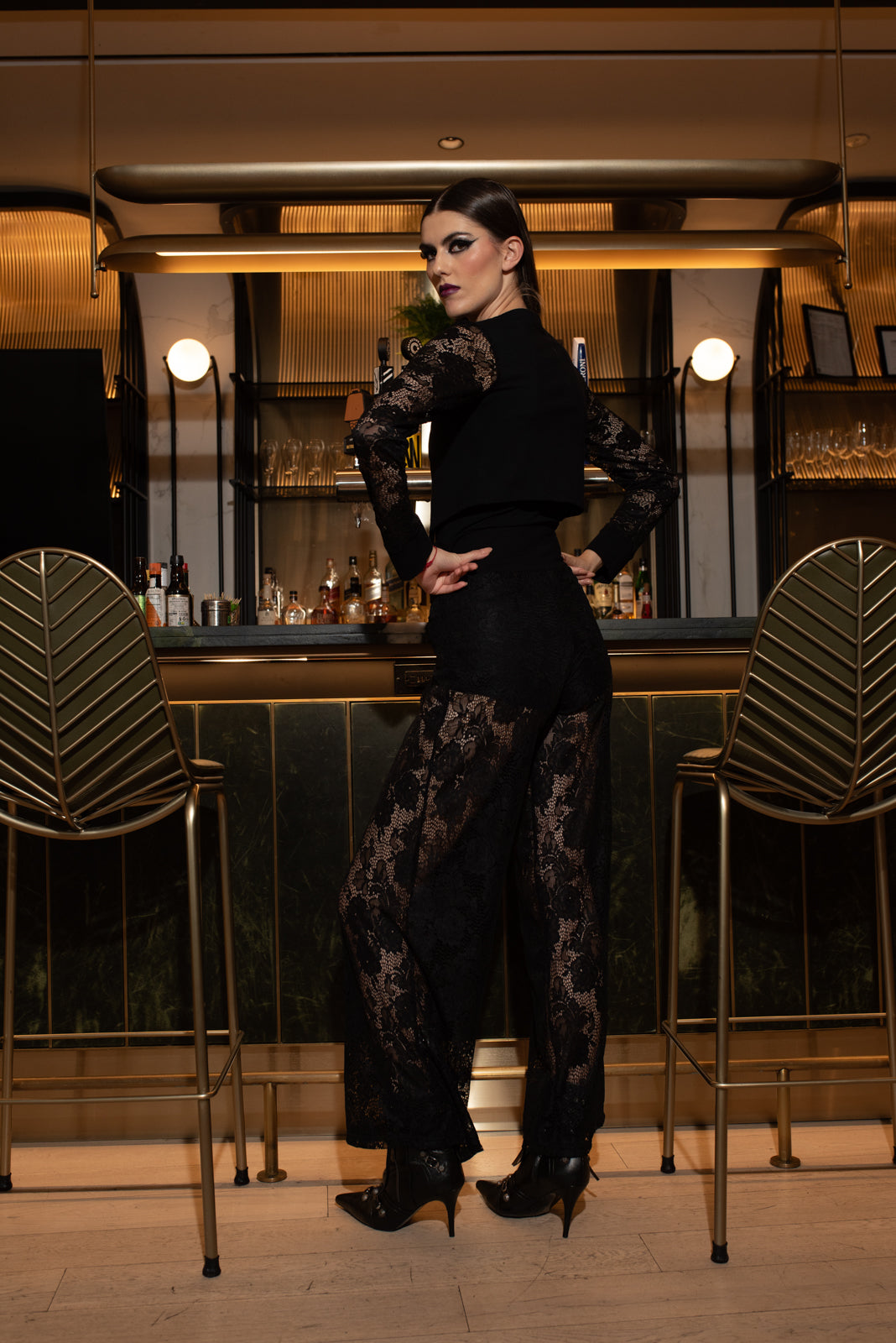 Contrast Jacket Black Lace