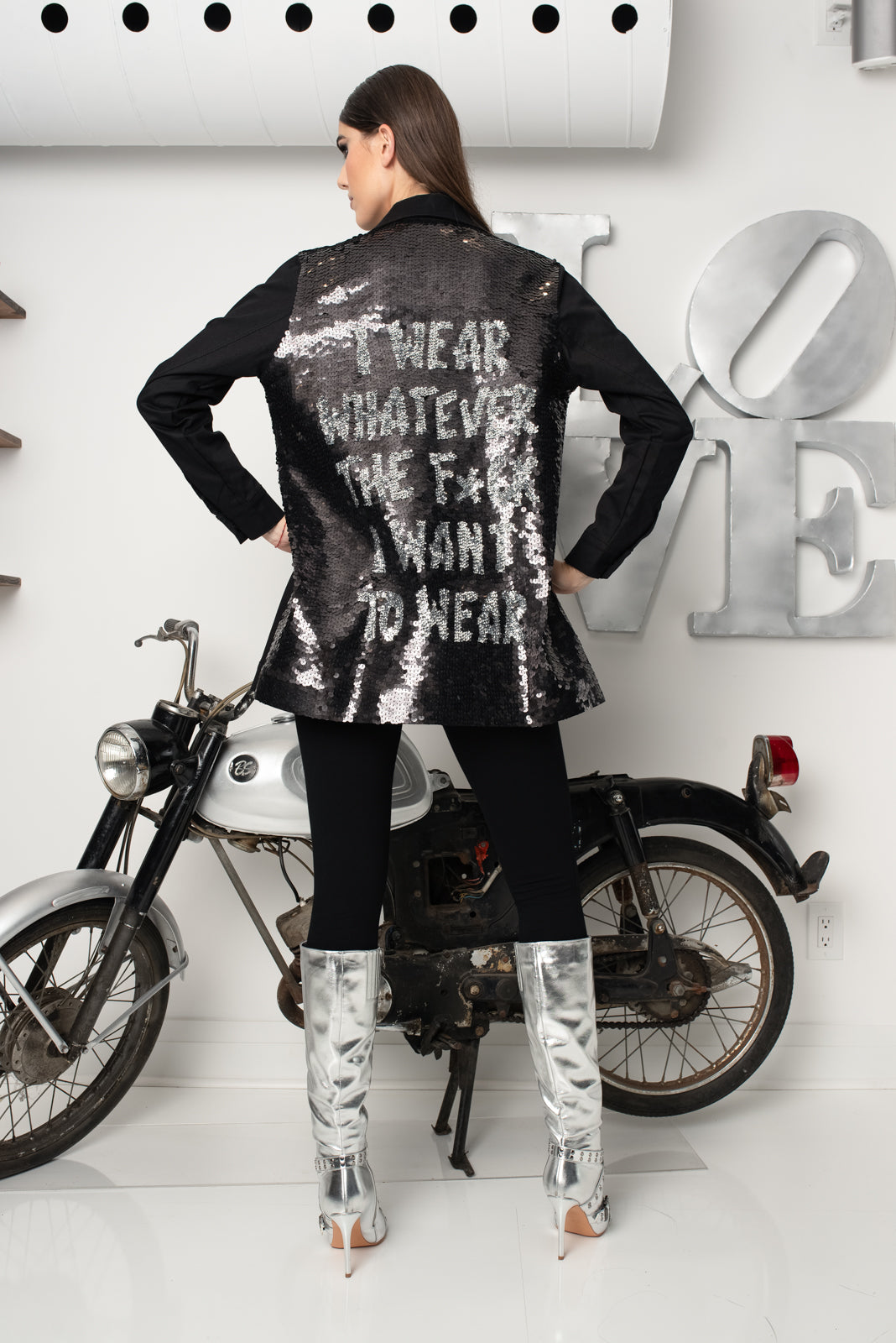 Couture Jacket I Wear Silver Black