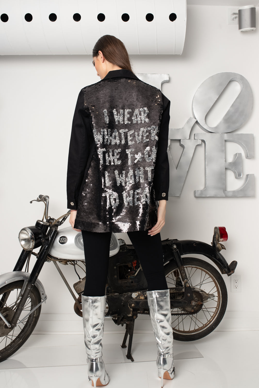Couture Jacket I Wear Silver Black
