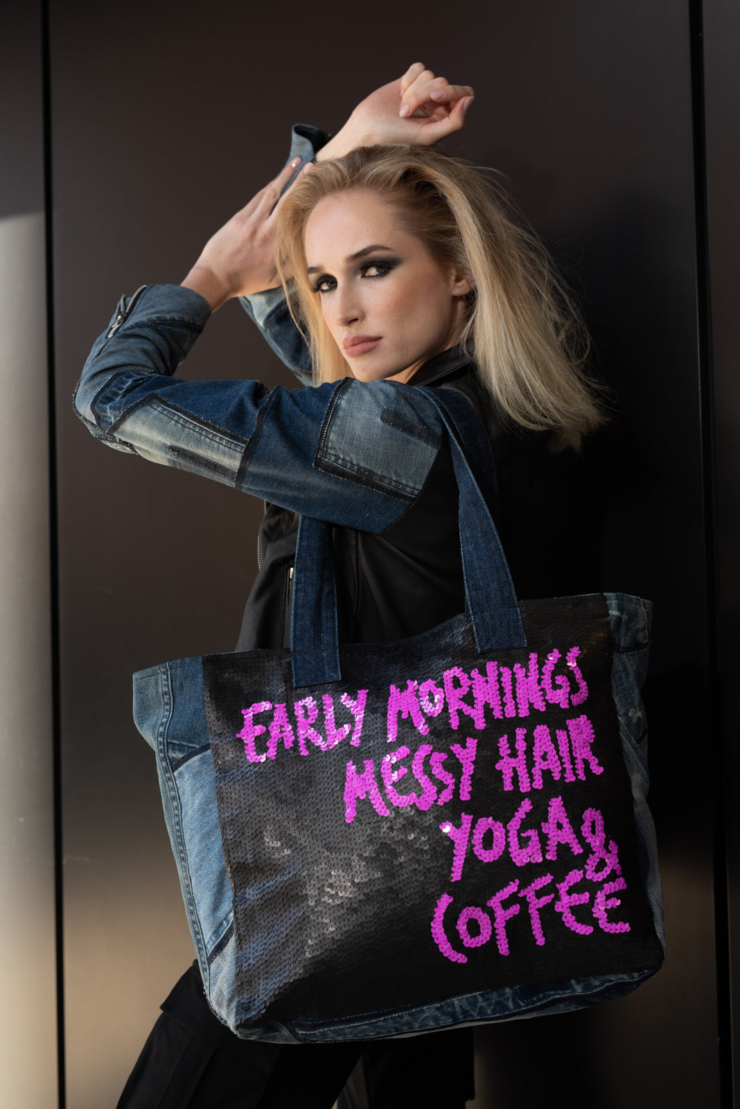 Designer Denim Bag Early Mornings