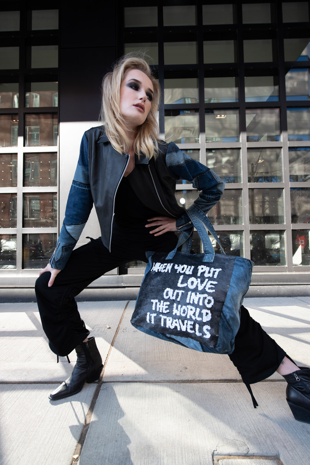 Designer Denim Bag When You Put Out Love
