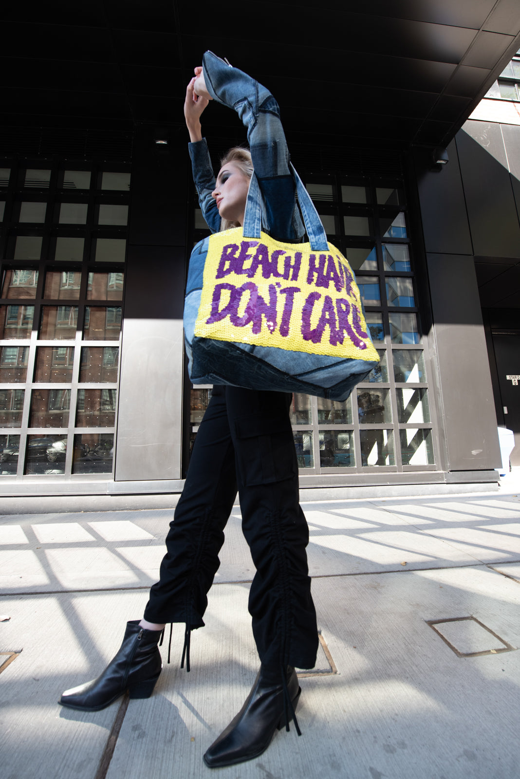 Designer Denim Bag Beach Hair
