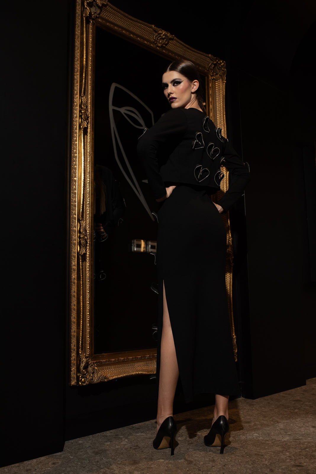 Flow Jacket Heart Zipper Black