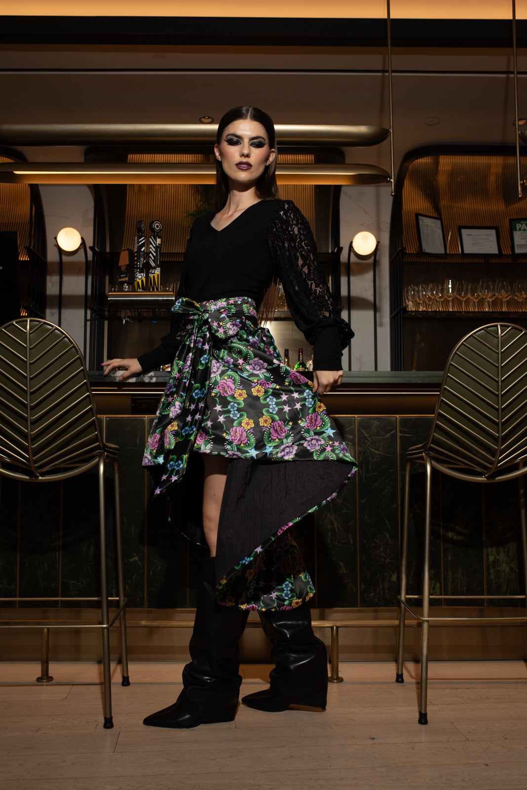 Runway Skirt Snake Black