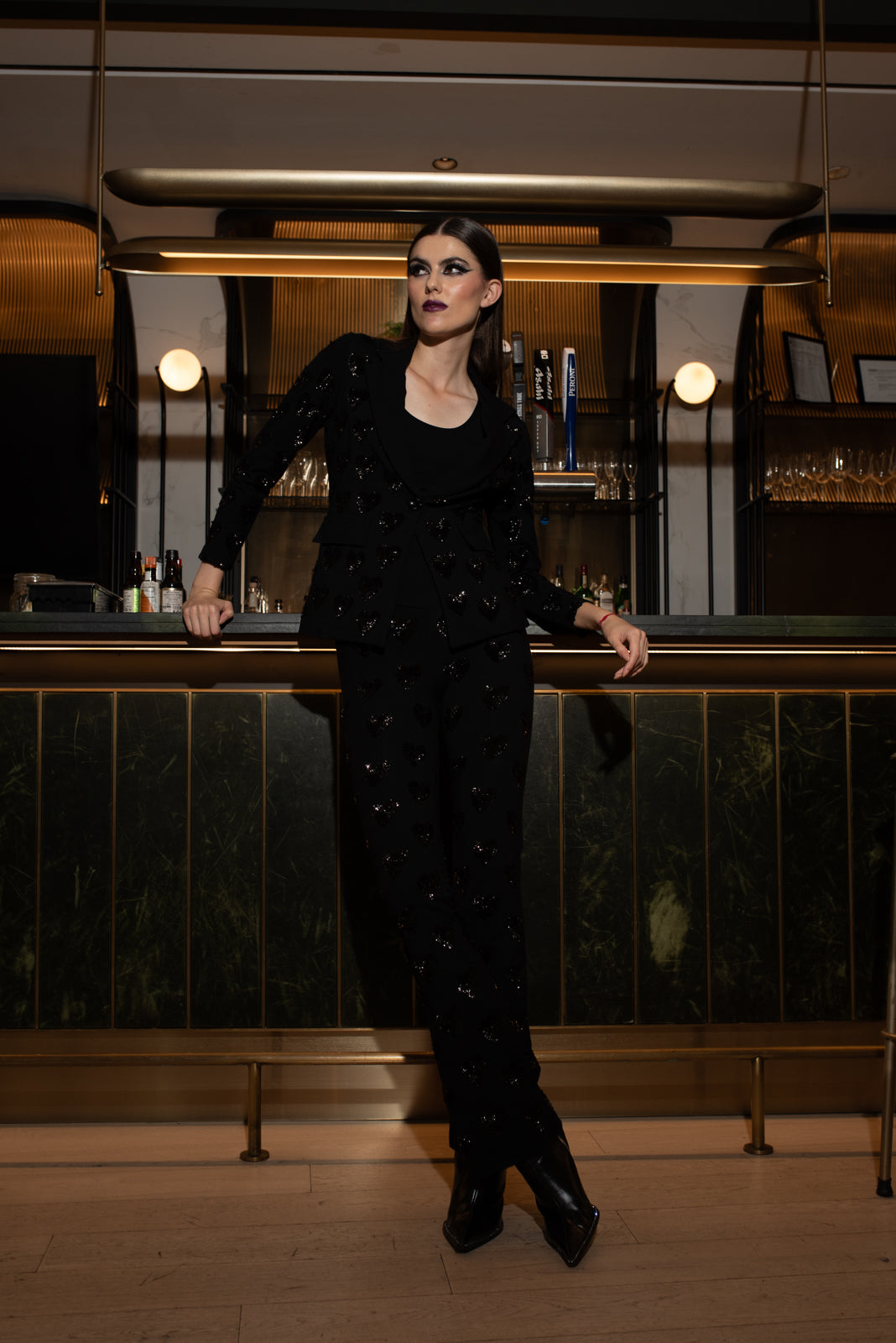 Flare Pant Heart Black