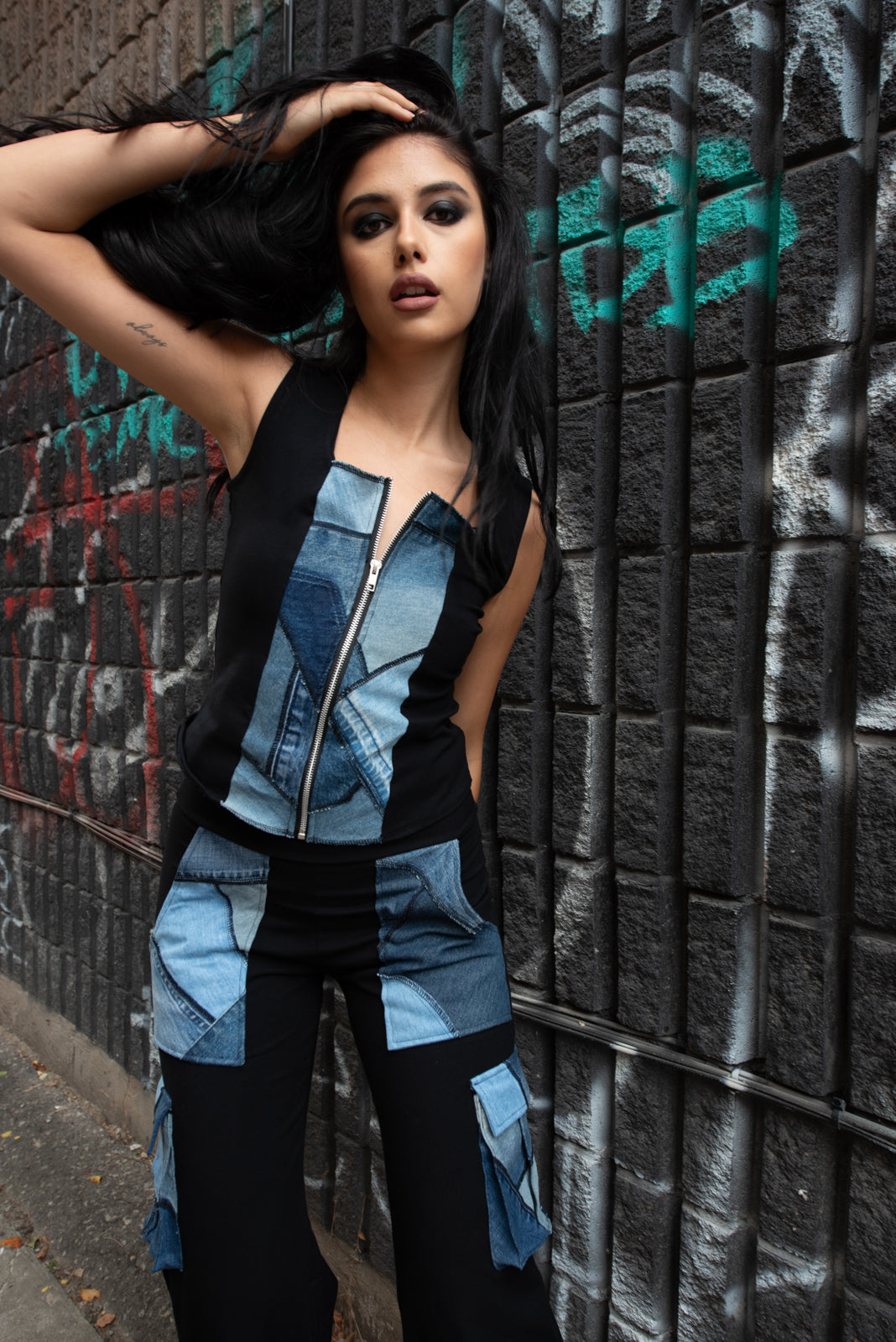 Bustier Vest Remix Denim