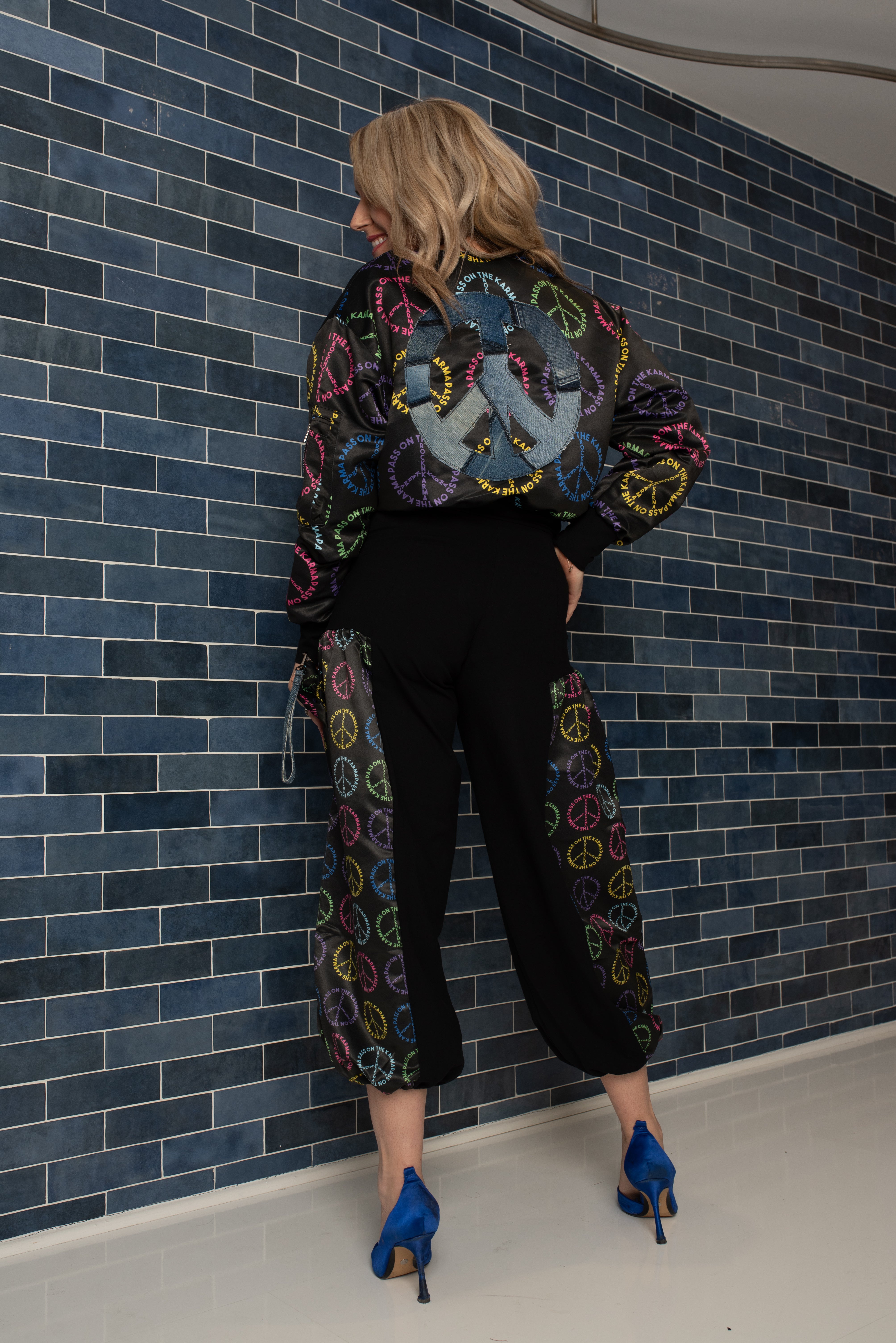 Zip Bomber Jacket Pass on The Karma Peace Denim