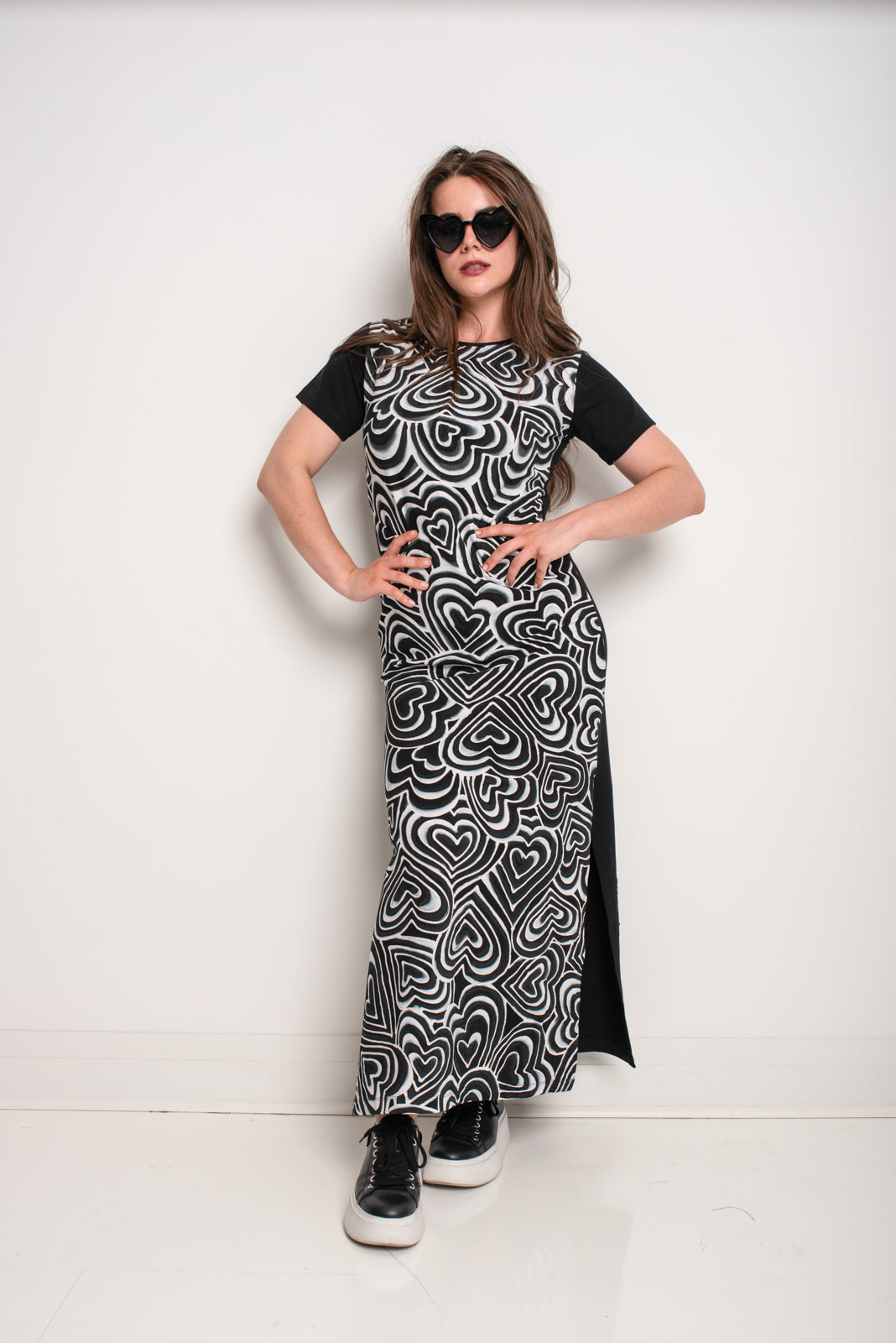 Model Dress Heart B&W
