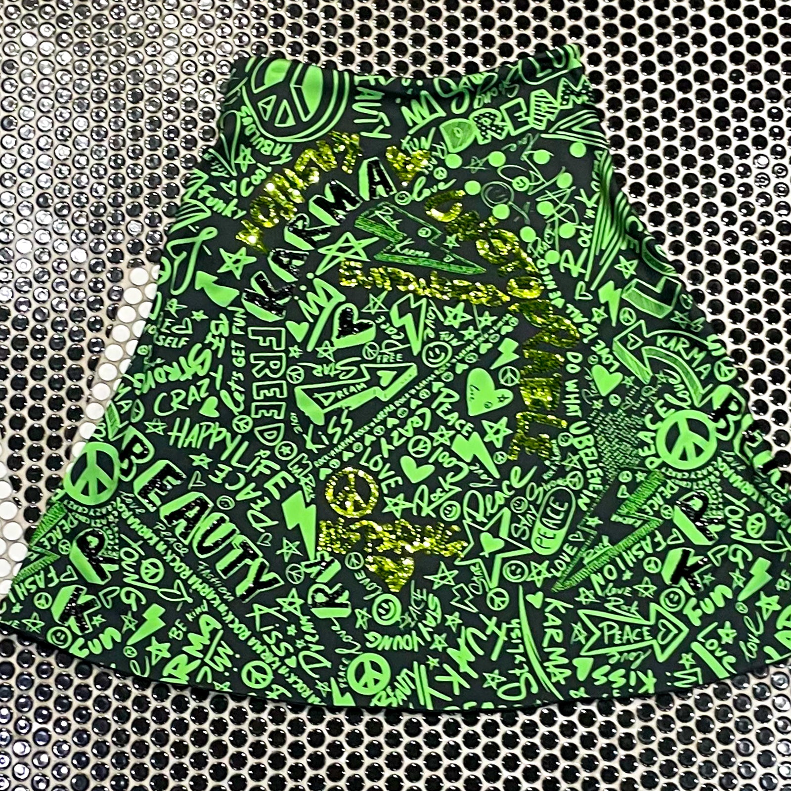 Freedom Skirt Inspiring Karma Green Beaded