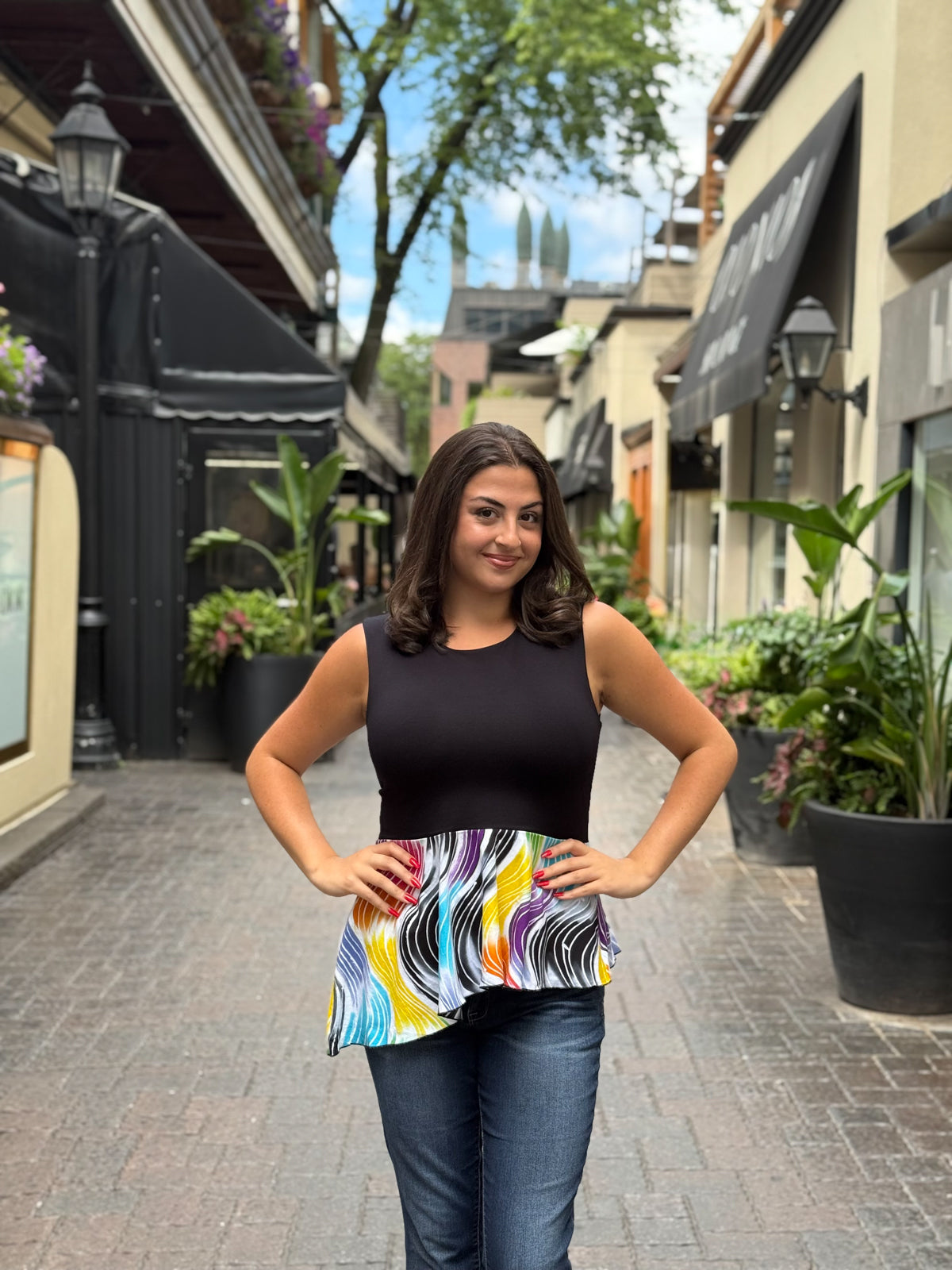 Peplum Top Electric Multi