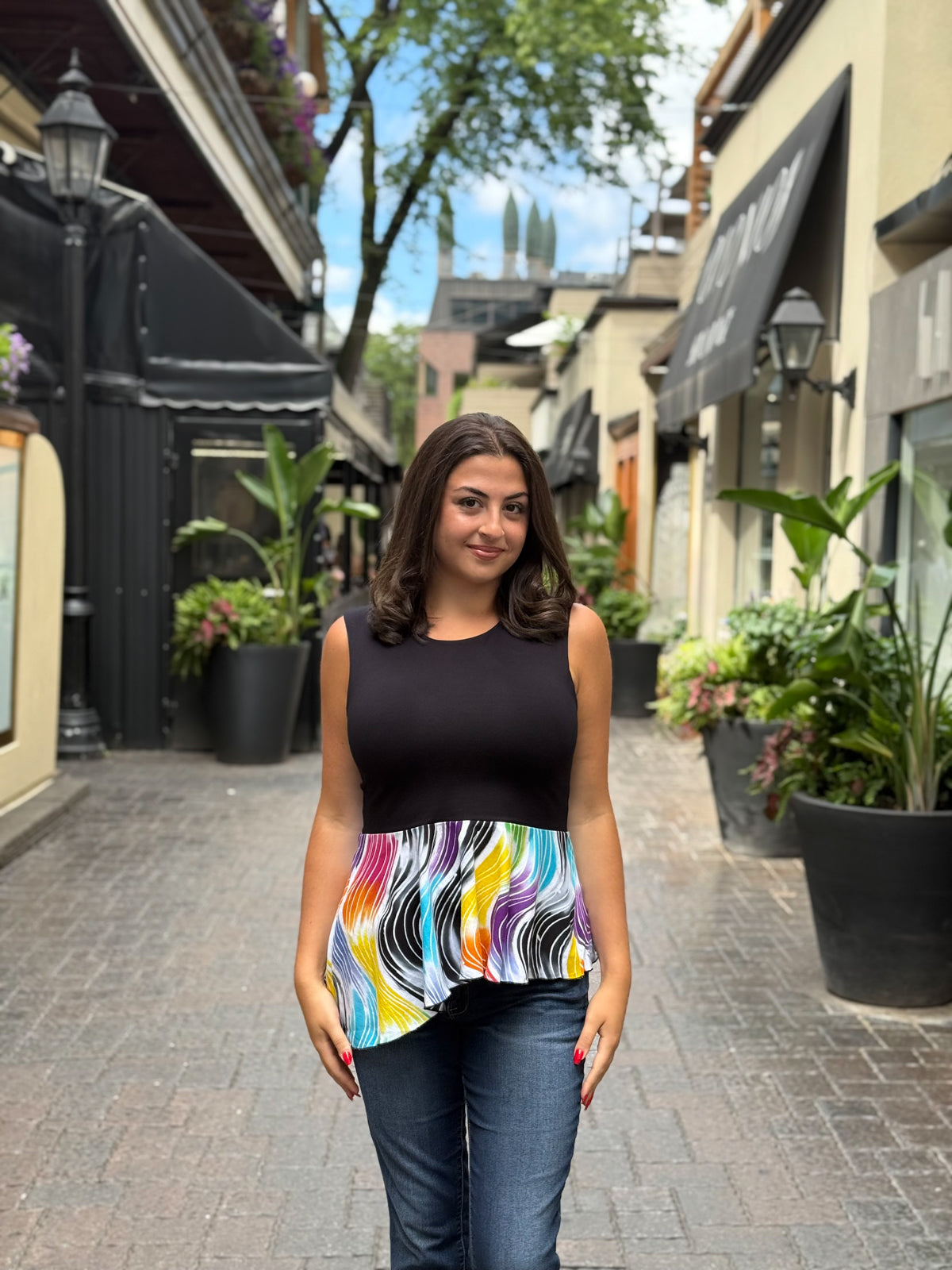 Peplum Top Electric Multi
