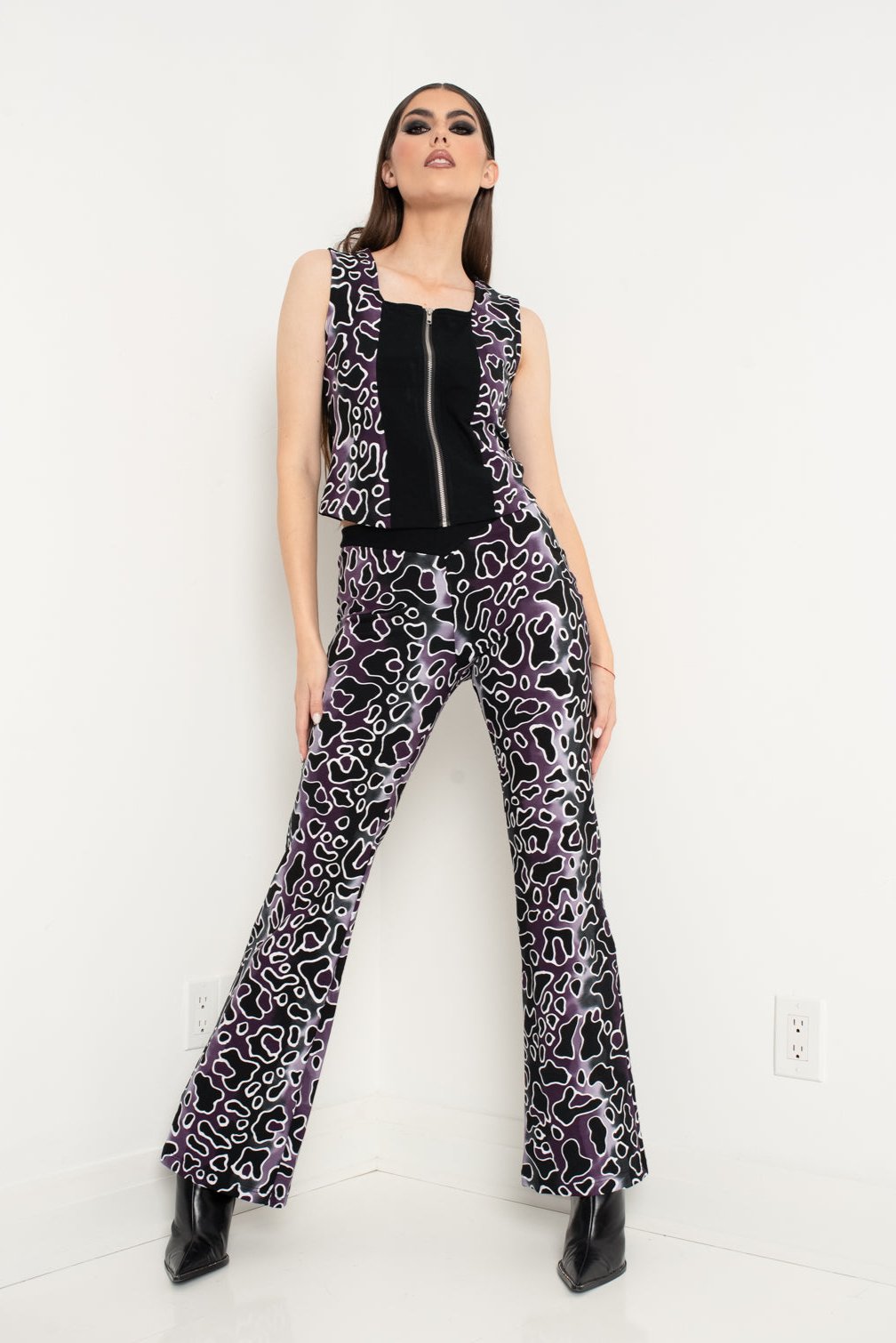 Bustier Vest Leopard Purple