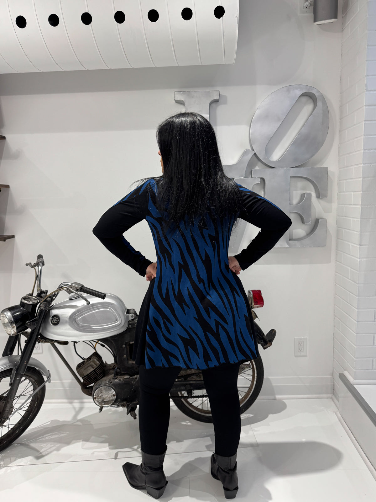 Slit Jacket Zebra Blue