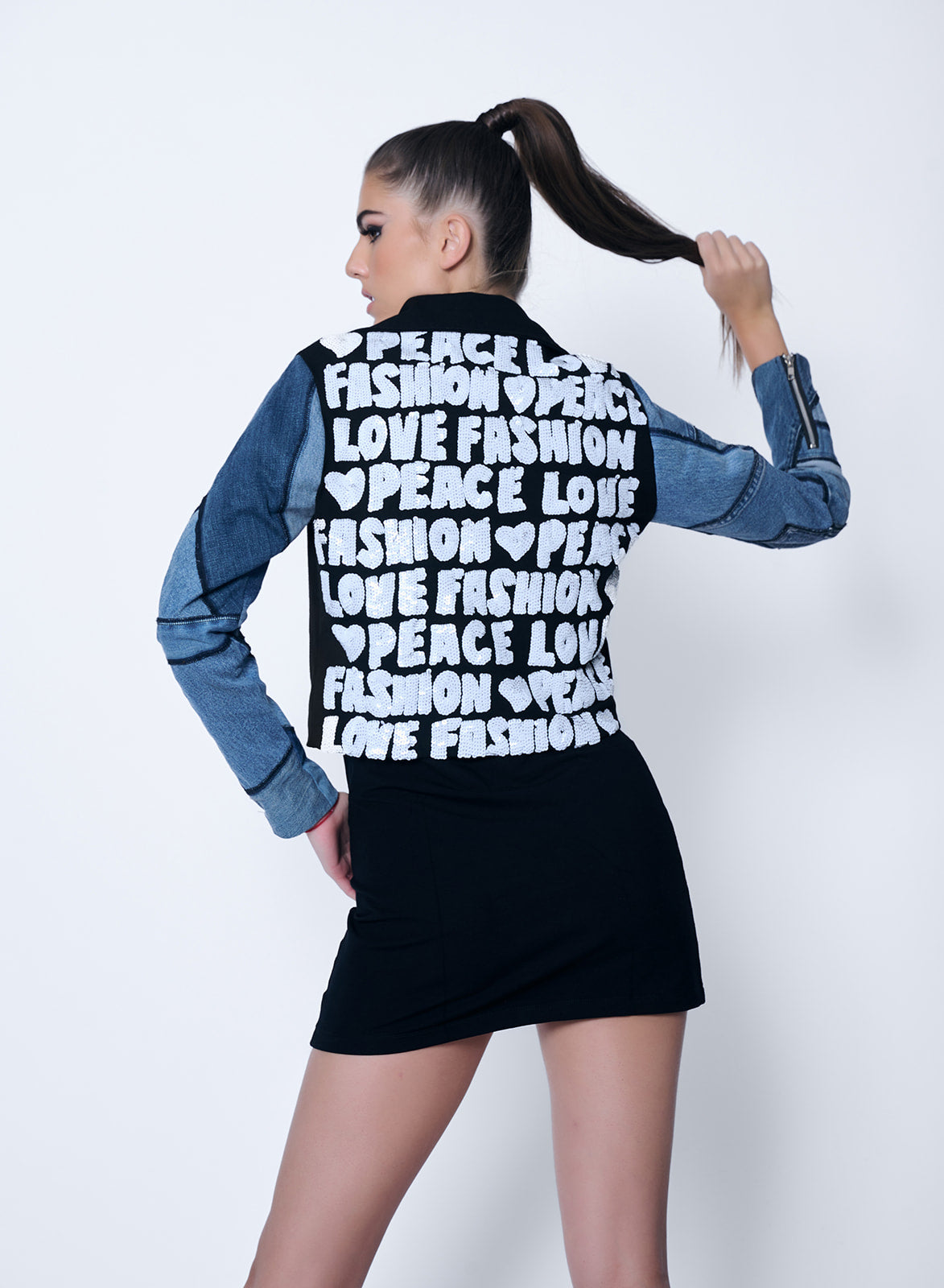 Biker Jacket Peace Love Fashion