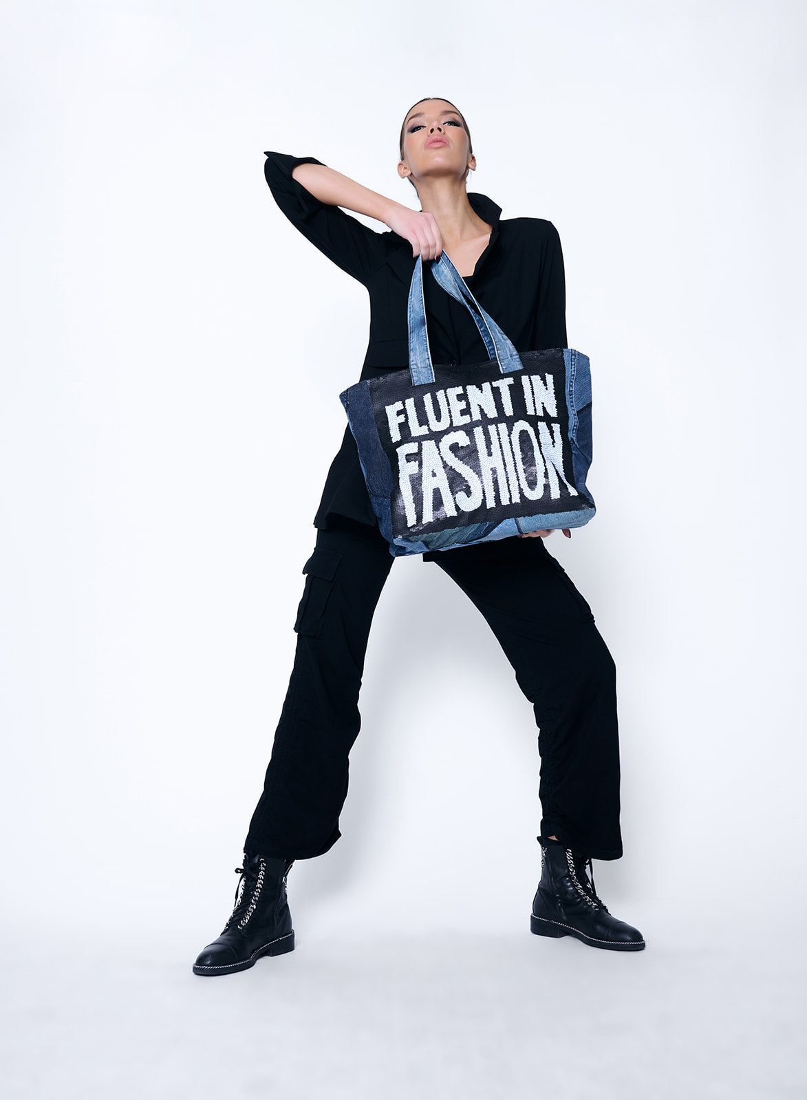 Designer Denim Bag Fluent In Fashion