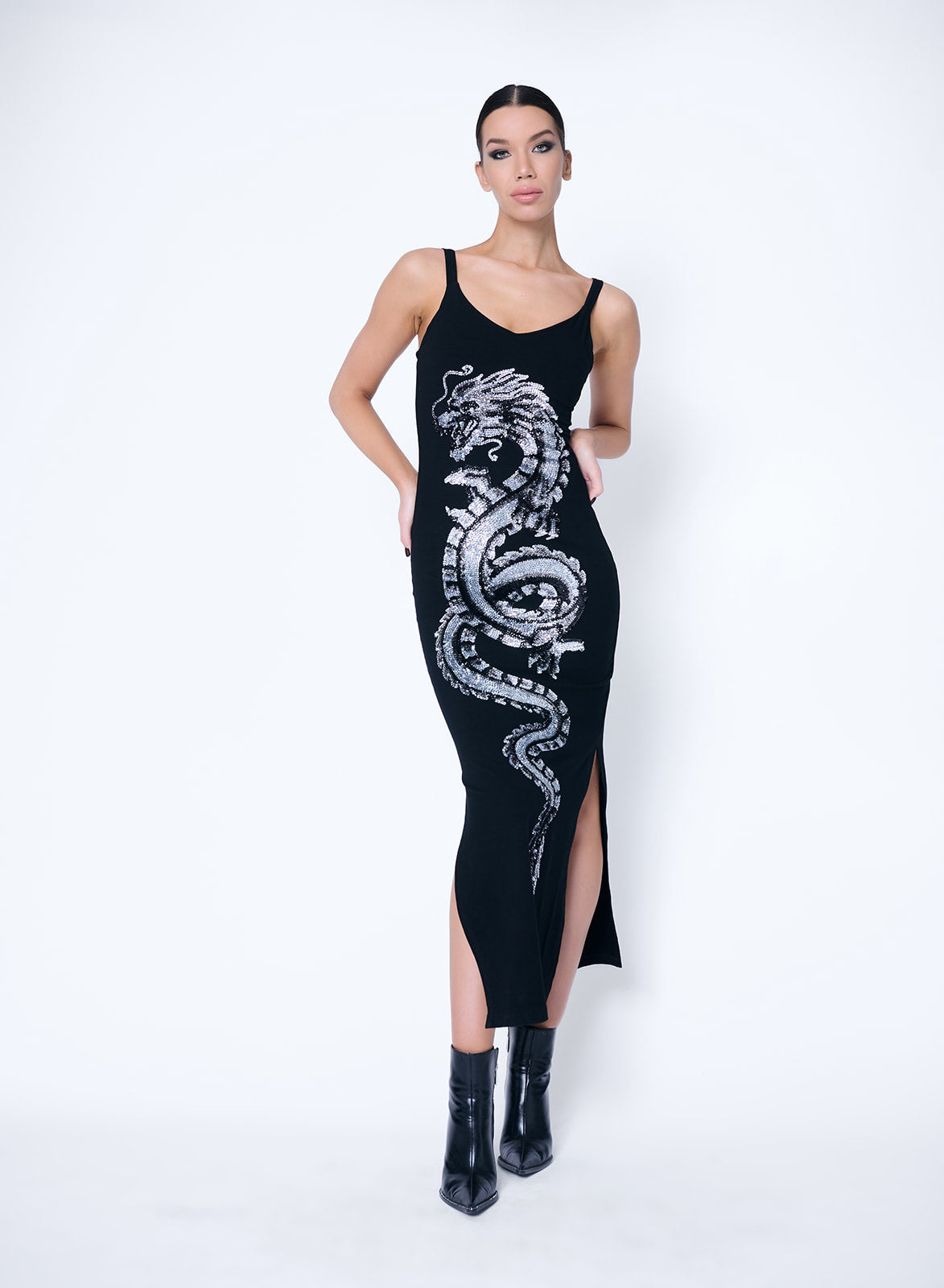 Dream Dress Dragon BW Beaded