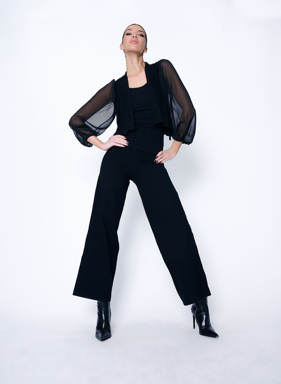 Chiffon Shrug Black